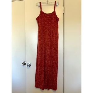 Old Navy Orange Sleeveless Patterned Jumpsuit